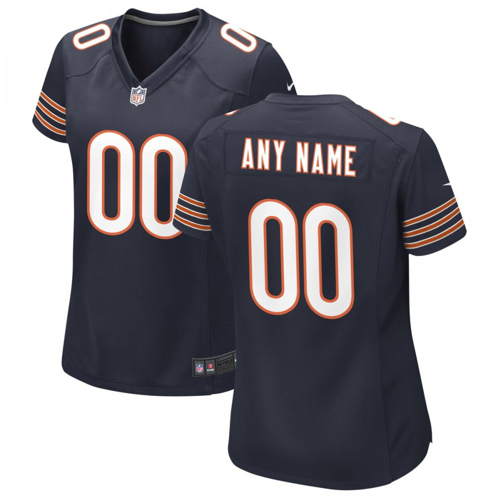 Chicago Bears Nike Women's Custom Game Jersey - Navy-GridironStore